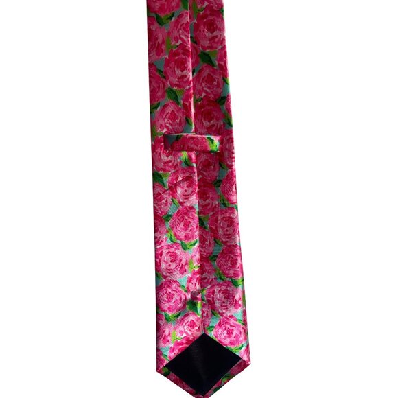 Pink Floral Microfiber Handmade Tie For Men - Picture 6 of 7